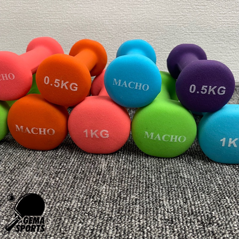 Dumble Barbell Dumbel Fitness Senam Gym Neoprene Anti Slip Macho 0.5kg - Biru