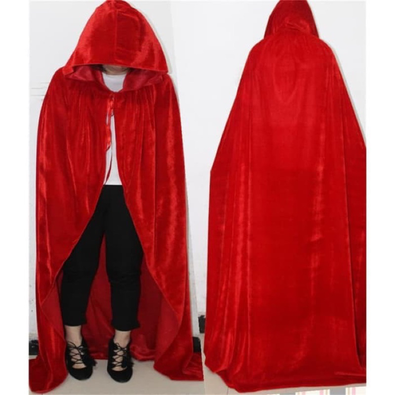 jojokids | jubah tudung merah | red riding hood cape halloween