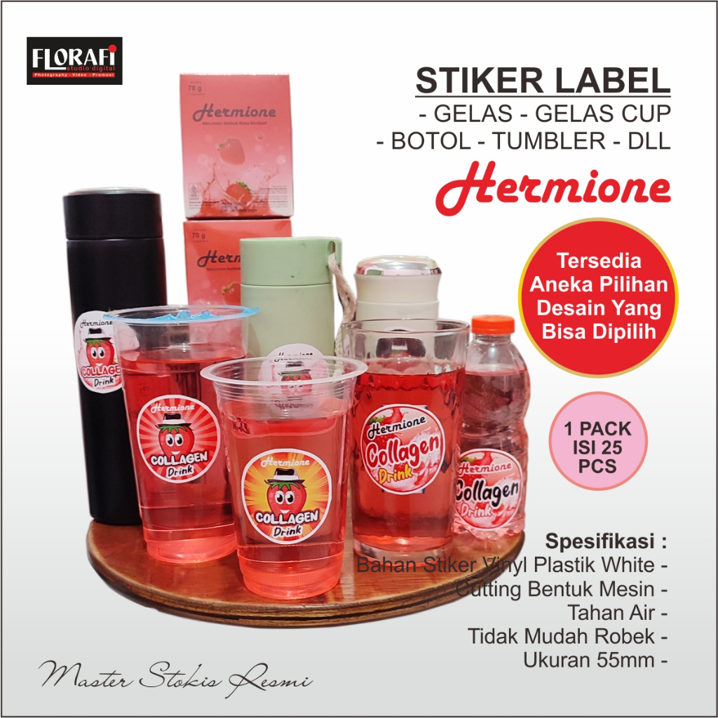 

Stiker Label Gelas Cup Botol Tumbler Multivitamin Colagen Drink Hermione