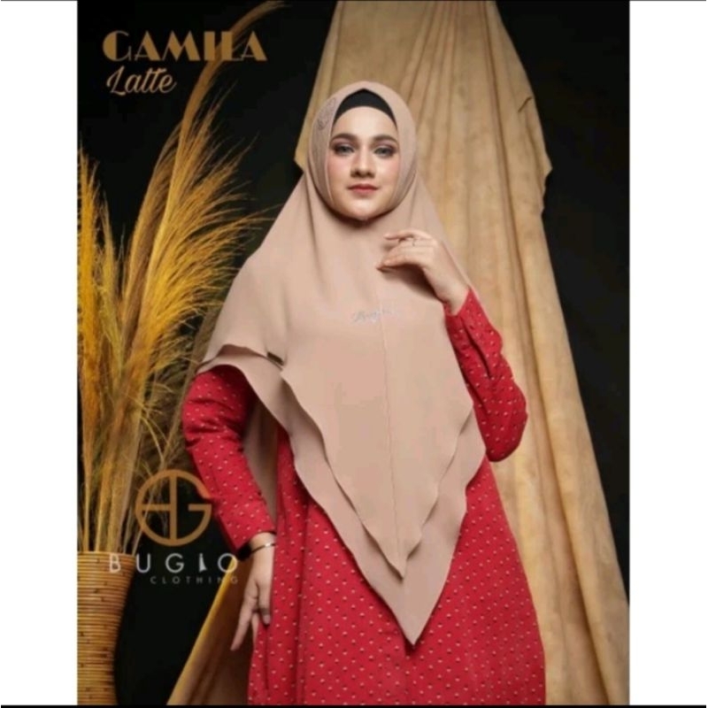 Khimar GAMILA by BUGIO clothing warna latte (preloved)