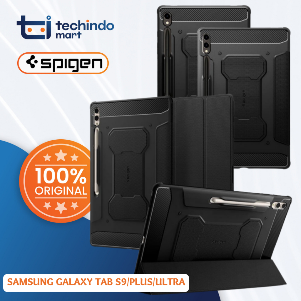 Case Samsung Galaxy Tab S9 S10 FE Ultra Plus Spigen Rugged Armor Pro Casing