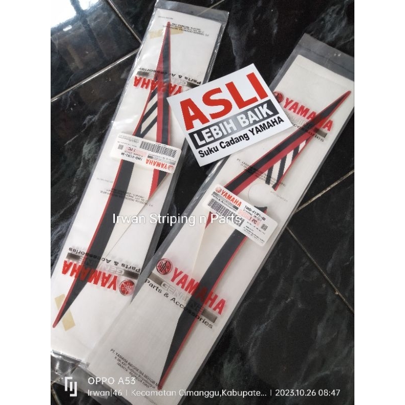 Sticker Stiker Striping Cover Body Belakang ORIGINAL Yamaha YZF R25 YZF-R25 Putih Merah 2016