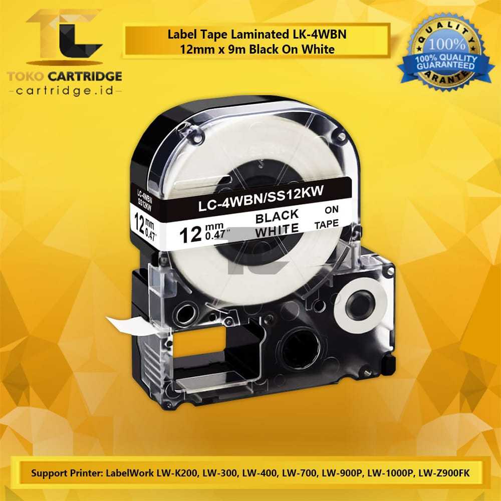 

Label Tape Compatible Laminated Black On White LK 4WBN 7WBN 5WBN 6WBN