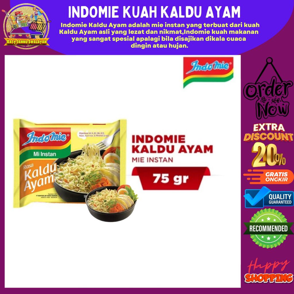 

Mi Rasa Kaldu Ayam - Indomie - Mie Instan Kuah - 75gr