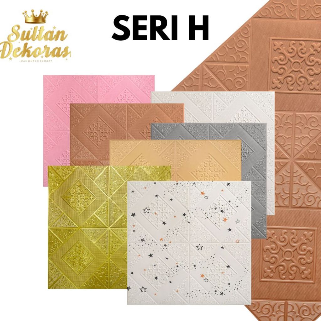 COD Wallpaper Foam [SERI H] 6MM Wallpaper Dinding 3D Emboss Motif Batik Elegant