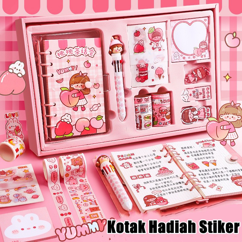 

Tema Kartun Stiker Label Stiker Lucu Set Box untuk Buku Pegangan Diary Dekorasi DIY Stiker Spiral Elegan Bahan Buku Notebook