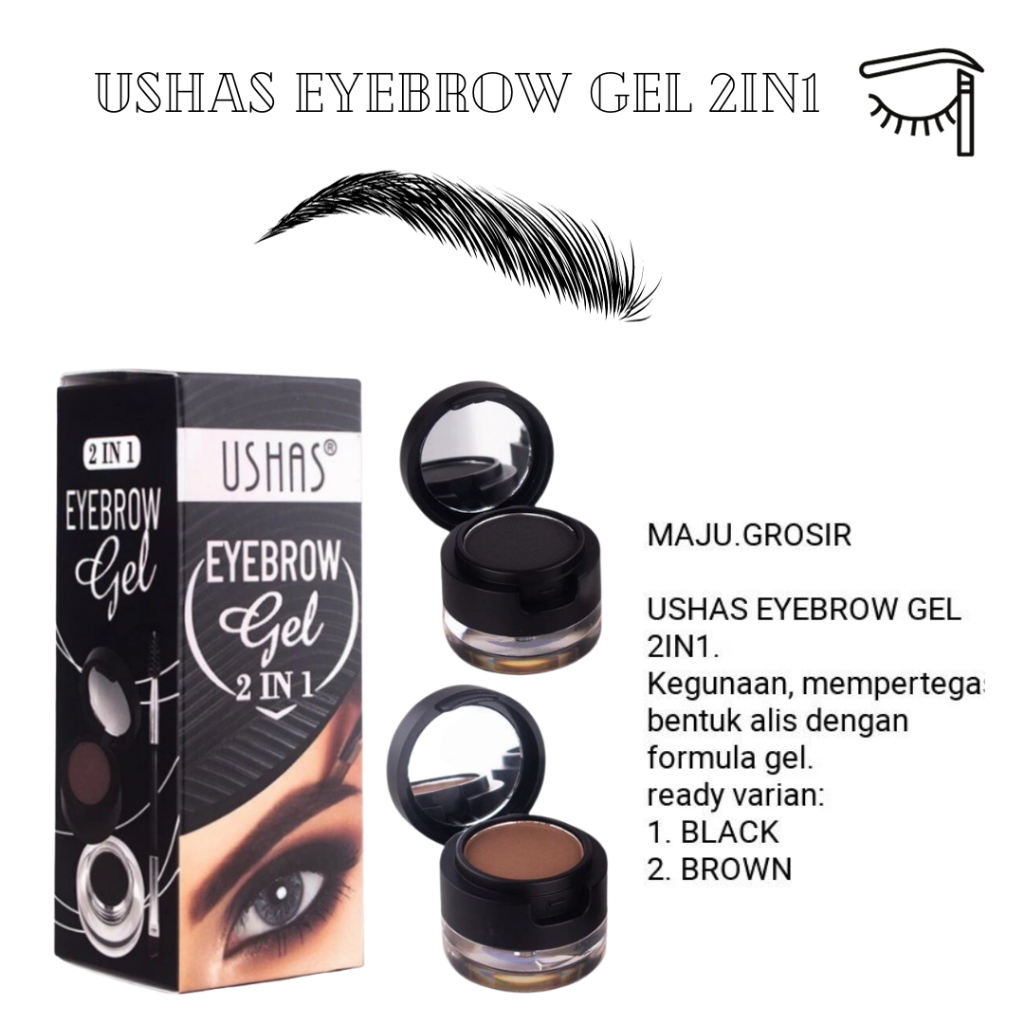 USHAS eyebrow gel 2in1 l eyebrow gel & powder
