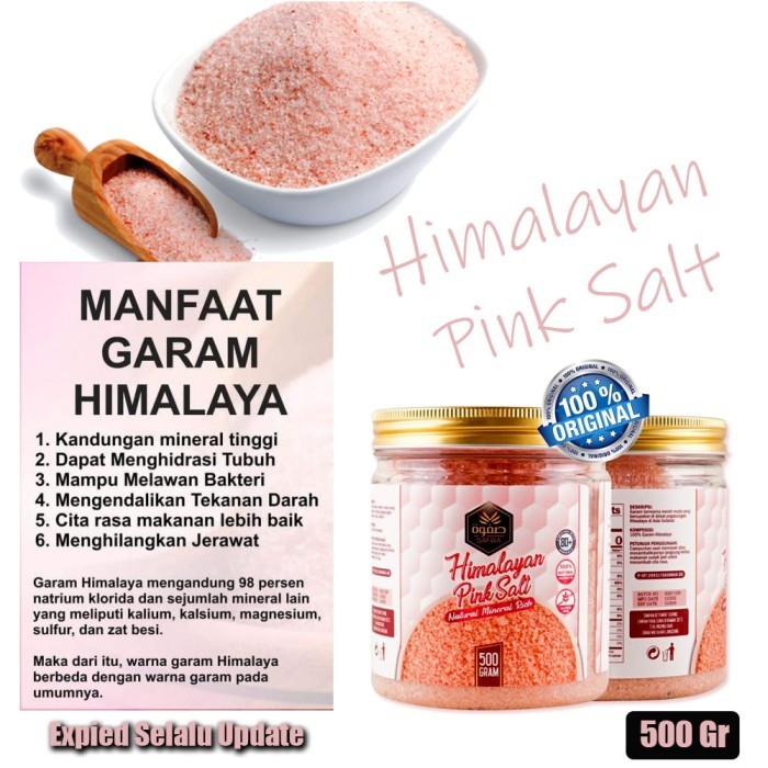 

Garam Himalaya 500 gr Himalayan Pink Salt Himsalt Premium SAFWA