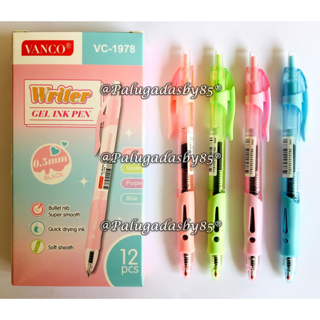 (1 Biji) GROSIR Bolpen VANCO VC-1978 0.5 mm Gel Pen Click Hitam / Gel Pen Vanco VC-1978 / Gelpen Van