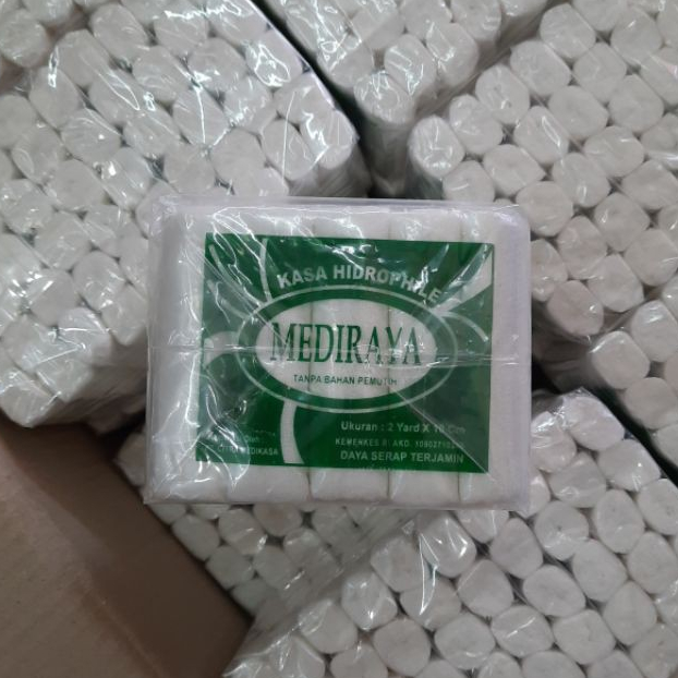 Perban Gulung Pembalut Luka KAIN KASA HIDROFIL MEDIRAYA Putih Panjang 5 cm 10 cm