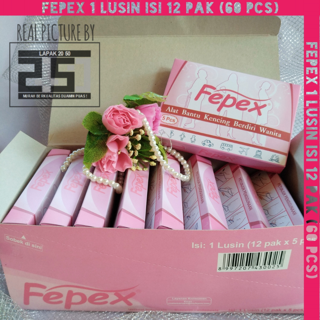 FEPEX 1 lusin 60 pcs Hemat Alat Bantu Kencing Wanita Berdiri Corong Pipis Buang Air Kecil Portable D