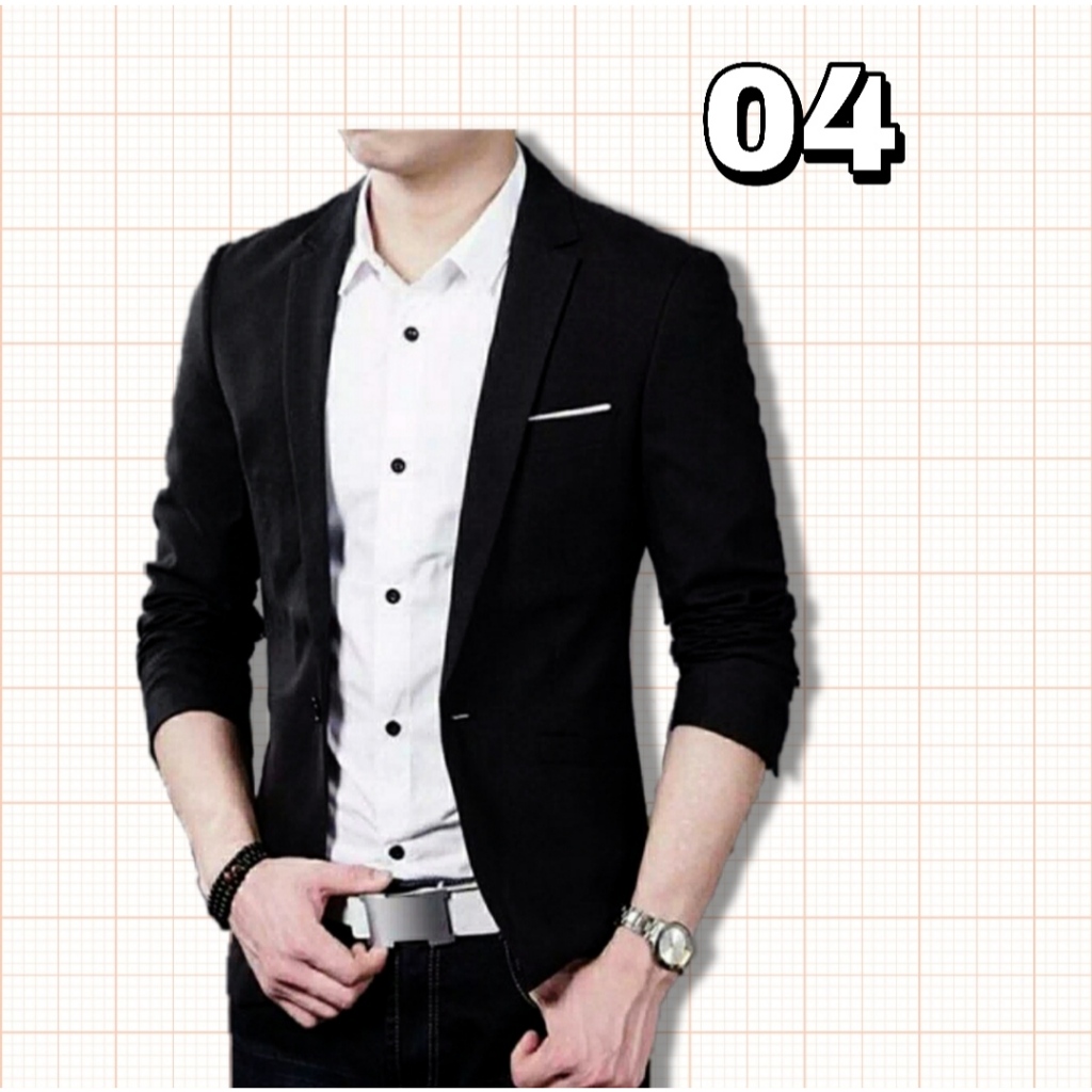 Jas Blazer Pria atau Laki-laki Casual Anak Muda Tua Dewasa Premium Formal Drill dan High Twiss S M L