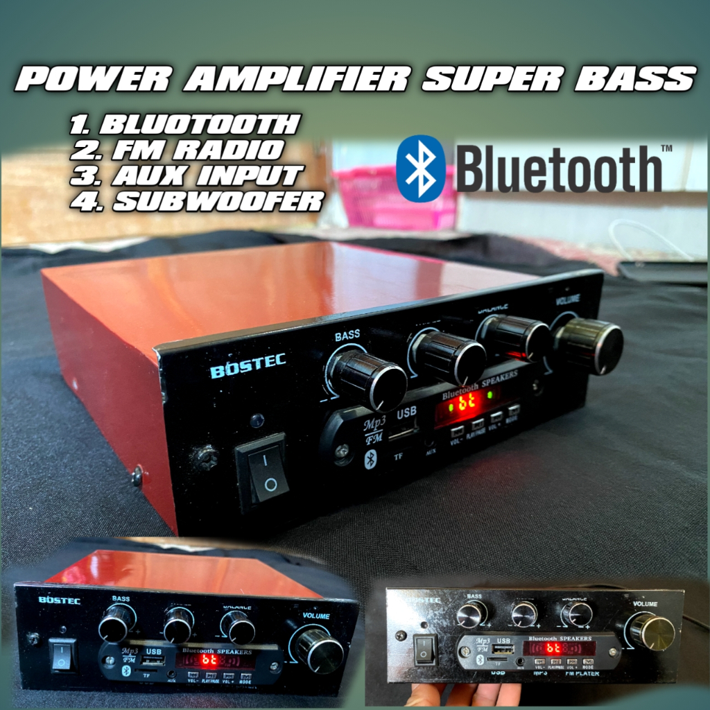 POWER AMPLIFIER SUPER BASS BLUETOOTH FM RADIO PLUS SUBWOOFER