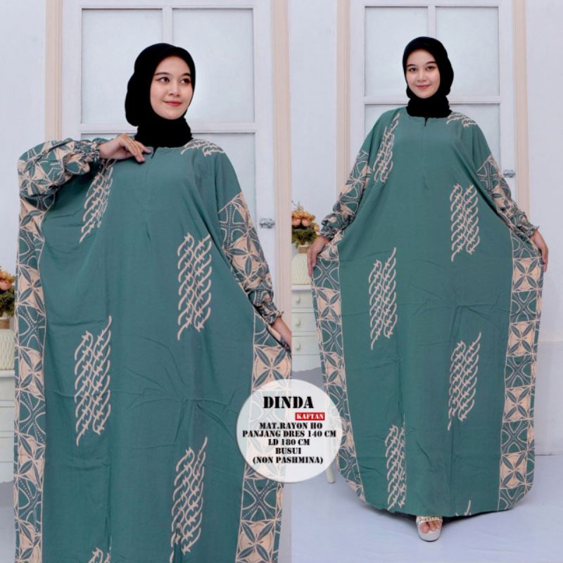 Kaftan Gamis Dinda Rayon Jumbo Busui Friendly