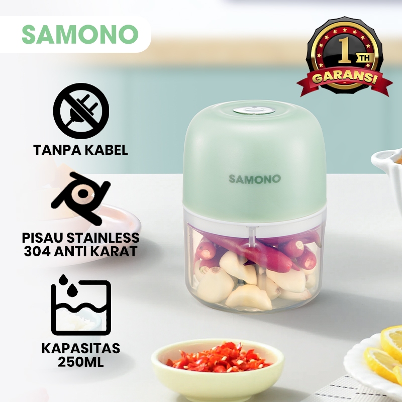 	 SAMONO Mini Chopper Blender Portable Gilingan Mini Bumbu dan Daging dengan USB Type C SW-L4	