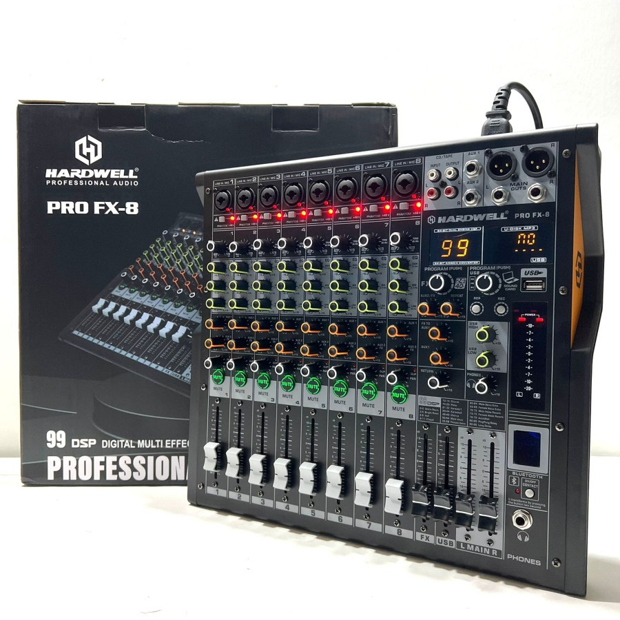 Mixer Hardwell PRO FX 8 Plus Original Hardwell FX8+ 8 Channel
