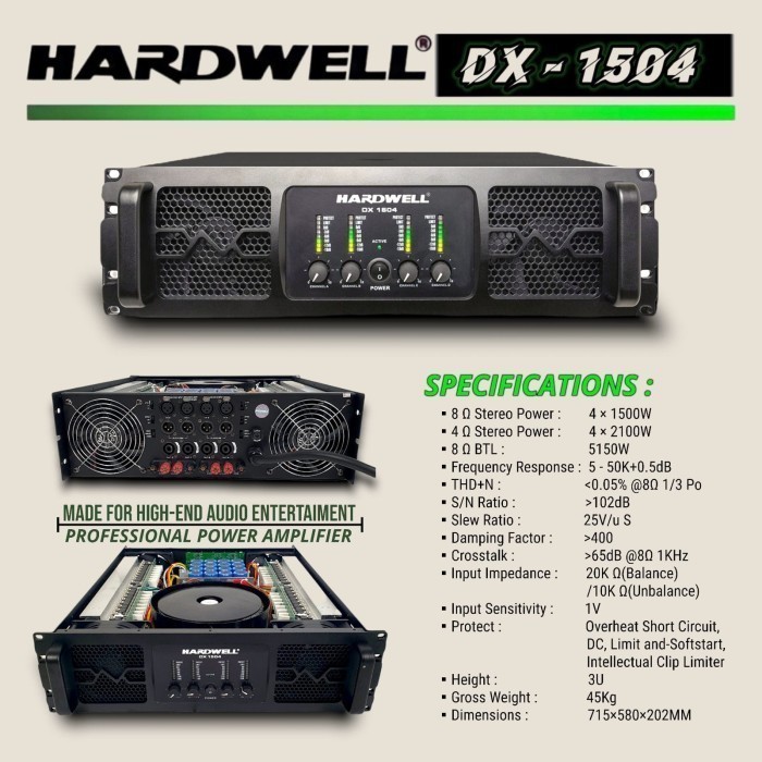 Power Amplifier HARDWELL DX 1504 / DX1504 4 Channel Original Hardwell