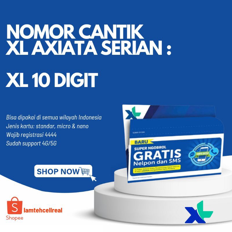 NOMOR CANTIK XL AXIATA 10 DIGIT PRABAYAR - KARTU PERDANA