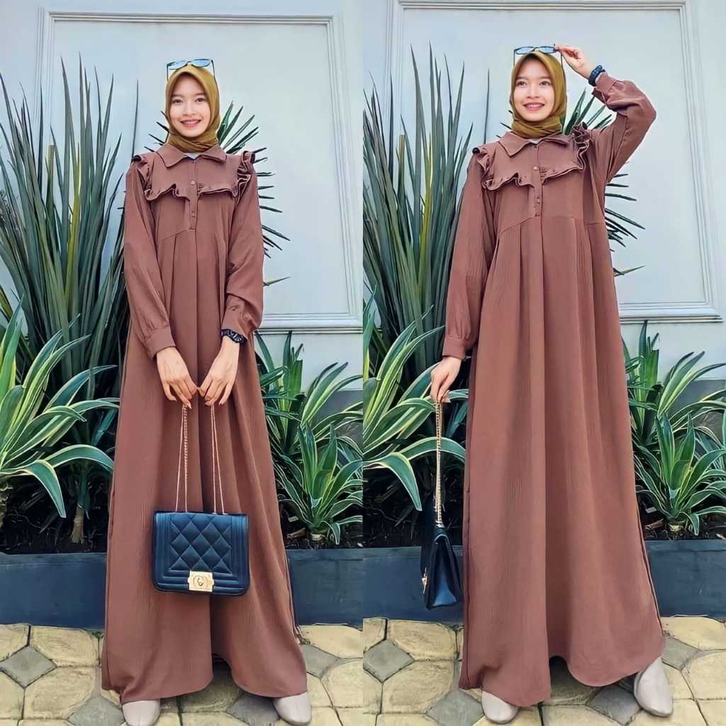 Gamis Mola Maxy PollyCrinkle Jumbo Terbaru Kekinian