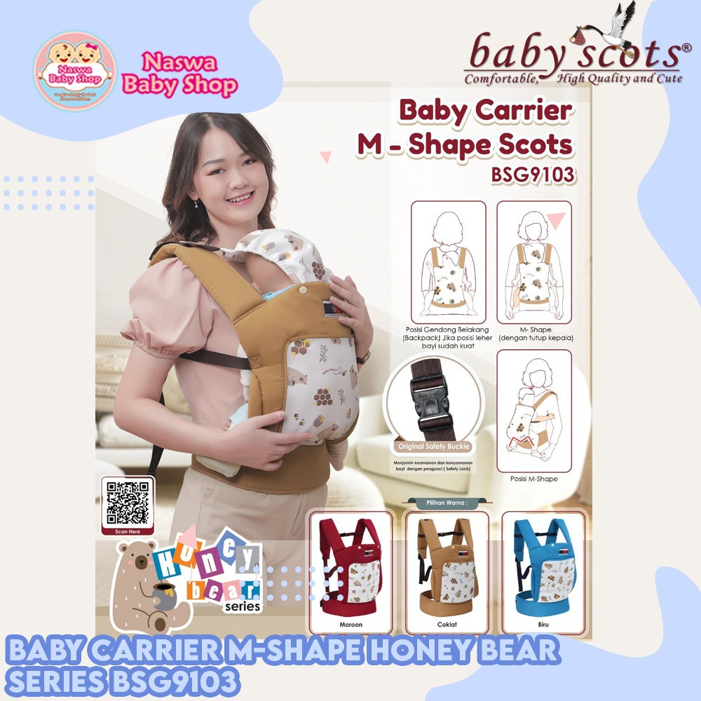 Baby Scots Baby Carrier M-Shape Honey Bear Series BSG9103