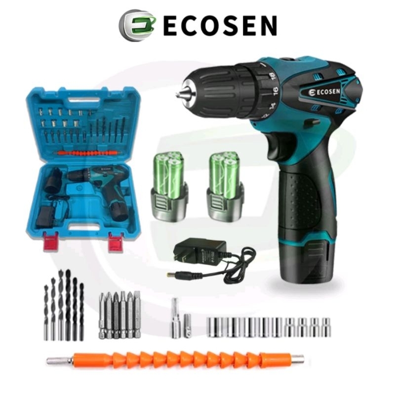 ECOSEN Kit Bor Tanpa Kabel 98V Genggam  Bor Dampak Sel