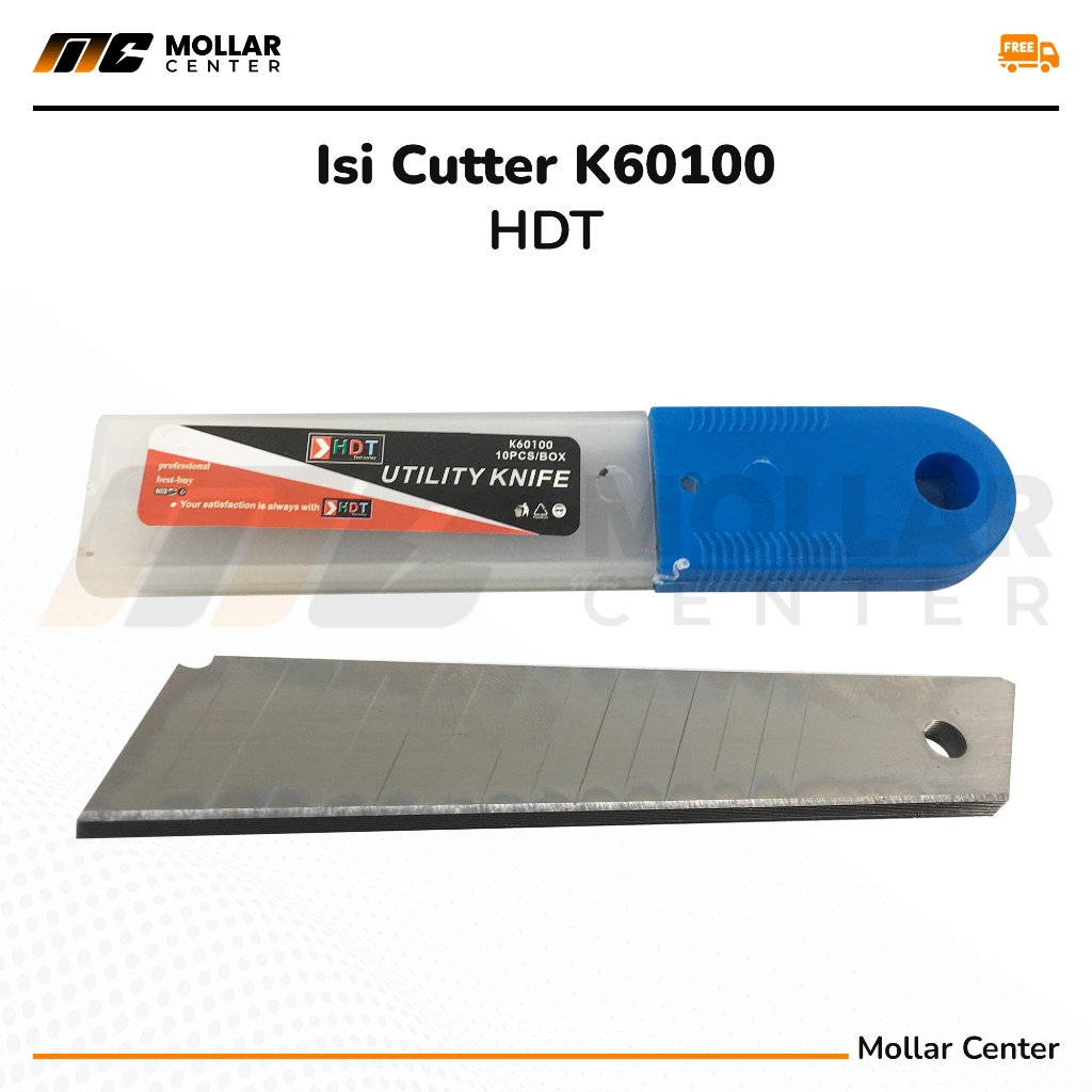 

Isi Refill Pisau Cutter 18mm SET 10pcs HDT / Isi Ulang Refil Kater Besar Cutter Blade HDT