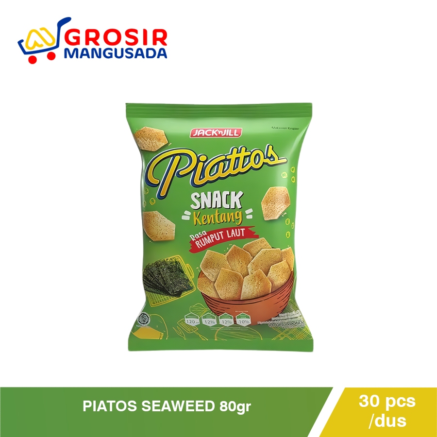

Piatos Seaweed 80 gr Grosir 6pcs Piattos Snack Kentang Rasa Rumput Laut