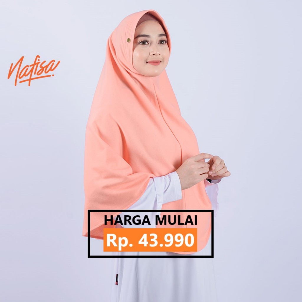 Nafisa Asha Size JUMBO | Kerudung Instan Pet Jumbo Antem | Hijab Bergo Kaos Syar'i Simple