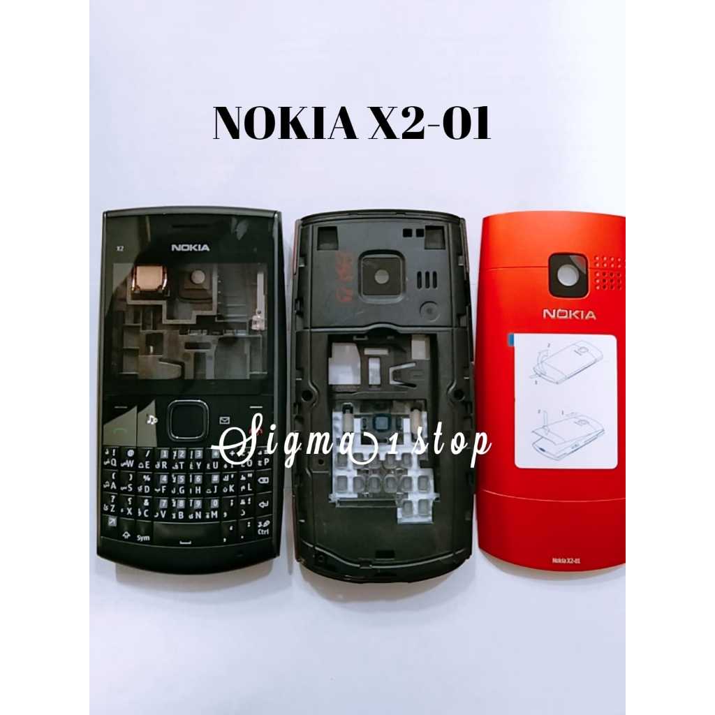 NOKIA X2-01  CASING ORIGINAL FULL SET + TULANG  HOUSING  DOMPET HP  COVER  SARUNG PINGGANG  KESING N
