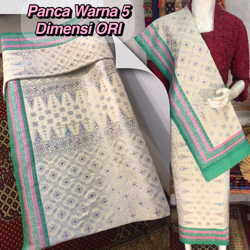 Songket Panca Warna 5 Dimensi ORI-Asli Tenun Tangan Palembang(Ilham Songket)