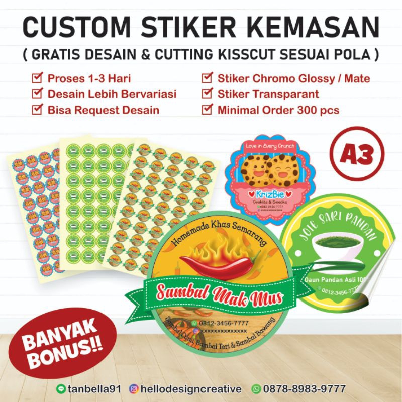 

CUSTOM STIKER KEMASAN / STIKER MAKANAN / LABEL PRODUK