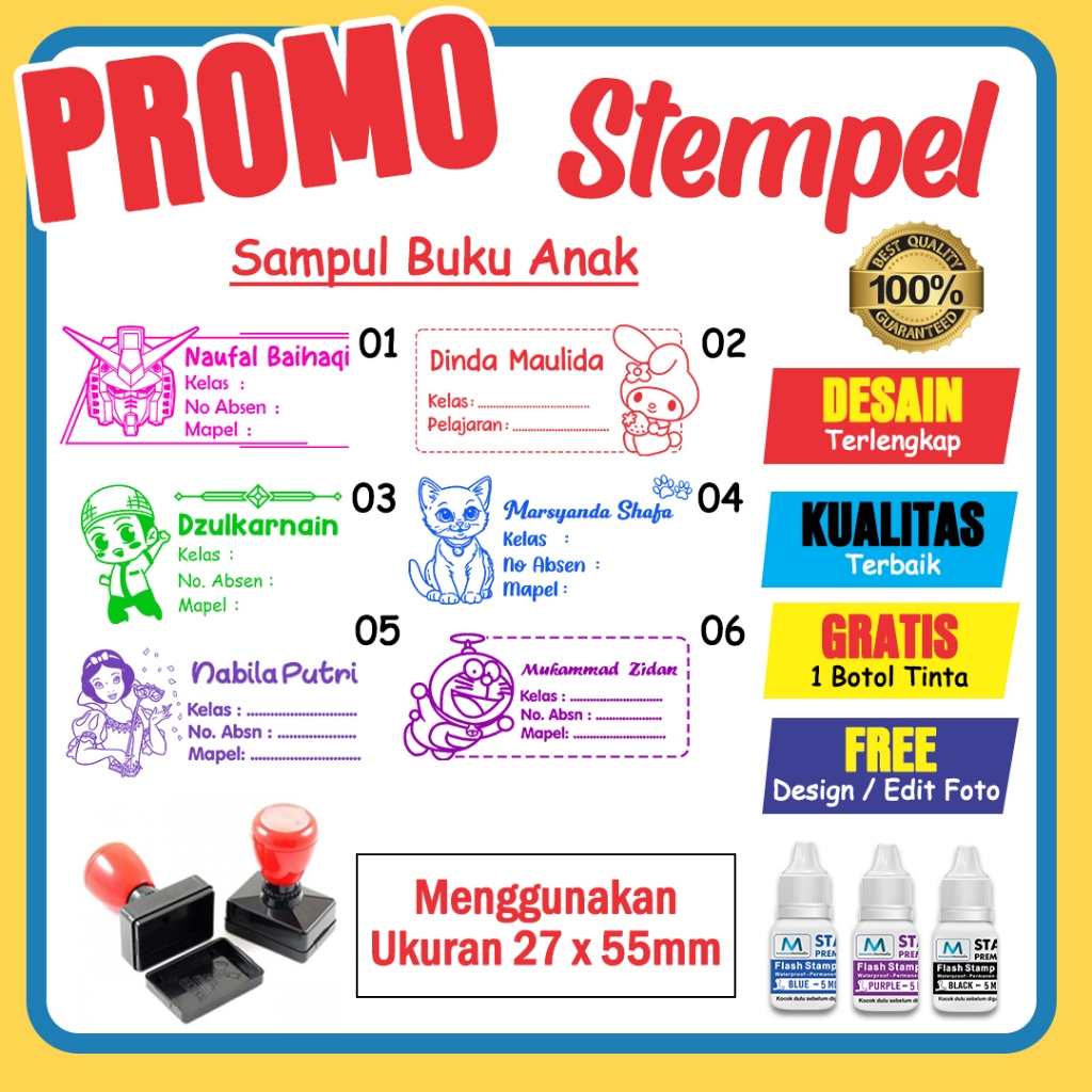 

[1HARI JADI] STEMPEL SAMPUL BUKU ANAK / CETAK STEMPEL GURU / STEMPEL CUSTOM / STAMPEL PENILAIAN GURU TK SD PAUD ANAK / STEMPEL SEKOLAH / STEMPEL RT DESA