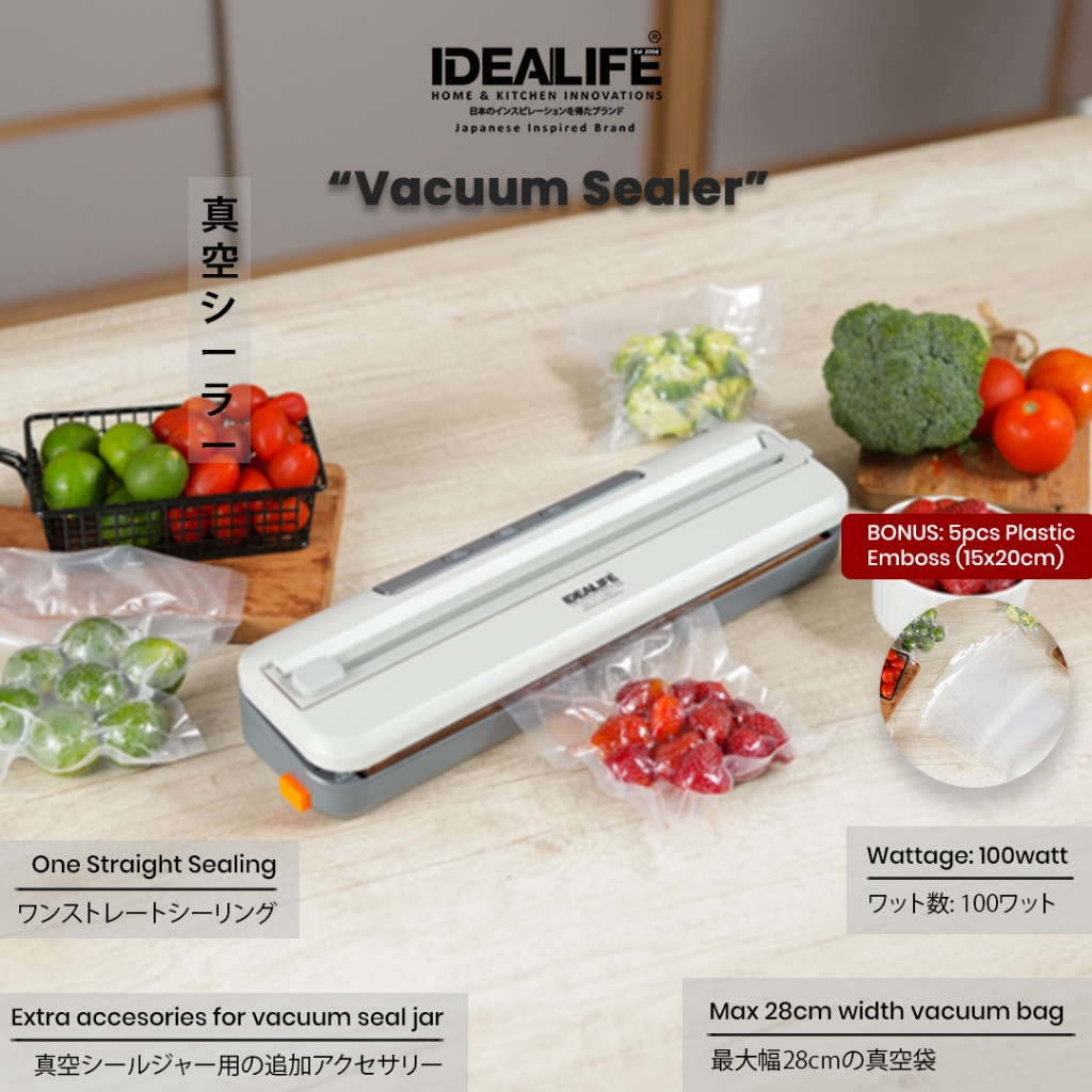 IDEALIFE - Food Vacuum Sealer – Pembungkus Vacuum - VS-1001