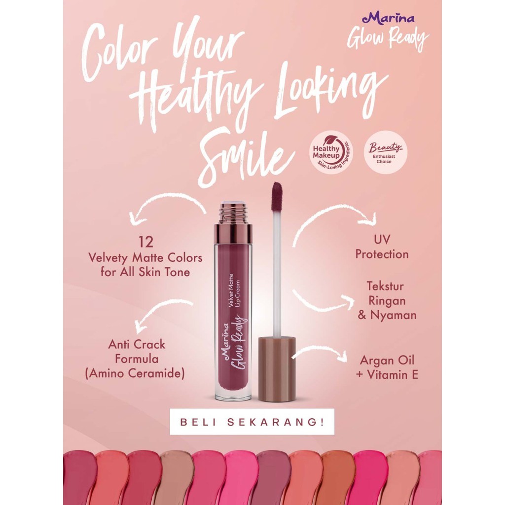 MARINA GLOW READY VELVET MATTE LIP CREAM