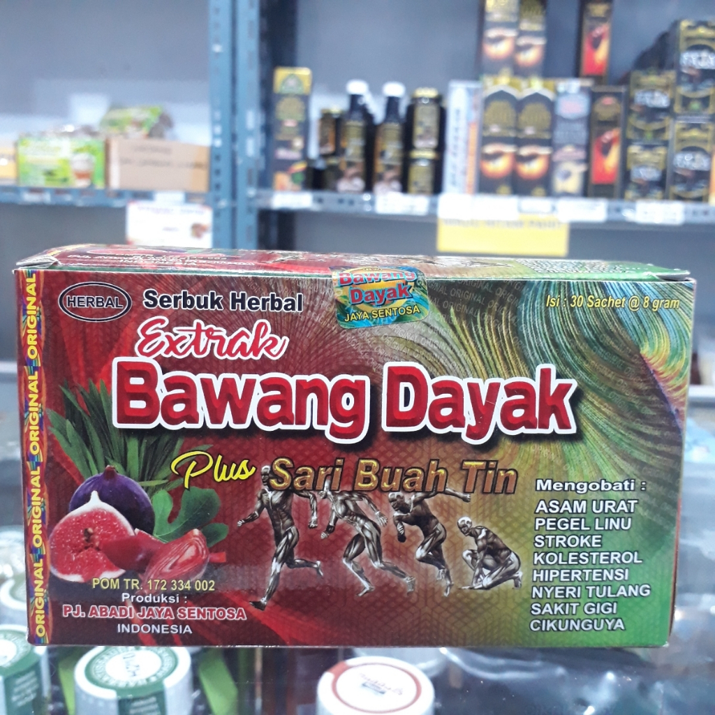 Extraks Bawang Dayak Serbuk Plus Sari Buah Tin 30 Sachet Per box Obat Herbal Asam Urat dan Kolestero