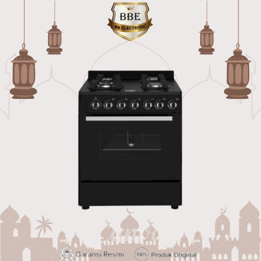 Modena Freestanding Cooker FC0434AABK - Kompor Dapur Gas 60cm Hitam dengan Kapasitas 80L