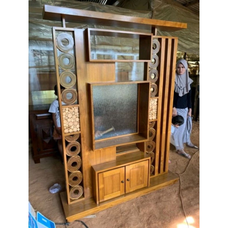 Partisi / penyekat ruangan / pembatas ruangan kayu jati