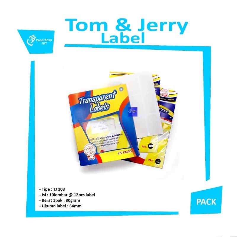 

Label T&J 103 Transparan Sticker Label Tom & Jerry Transparan 103 Label Undangan Stiker Undangan Transpatan