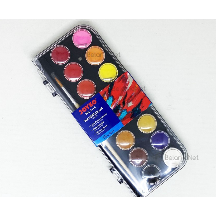 

Terkini Cat Air Watercolor Cake Joyko 18 Warna WC-3-16 Readystock