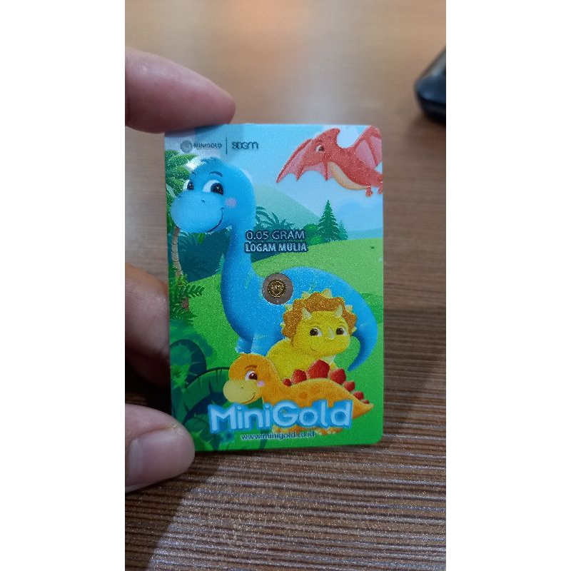 MiniGold Kids Dino Series 0.05 gram | emas batangan | logam mulia | emas murni 24 karat | fine gold 