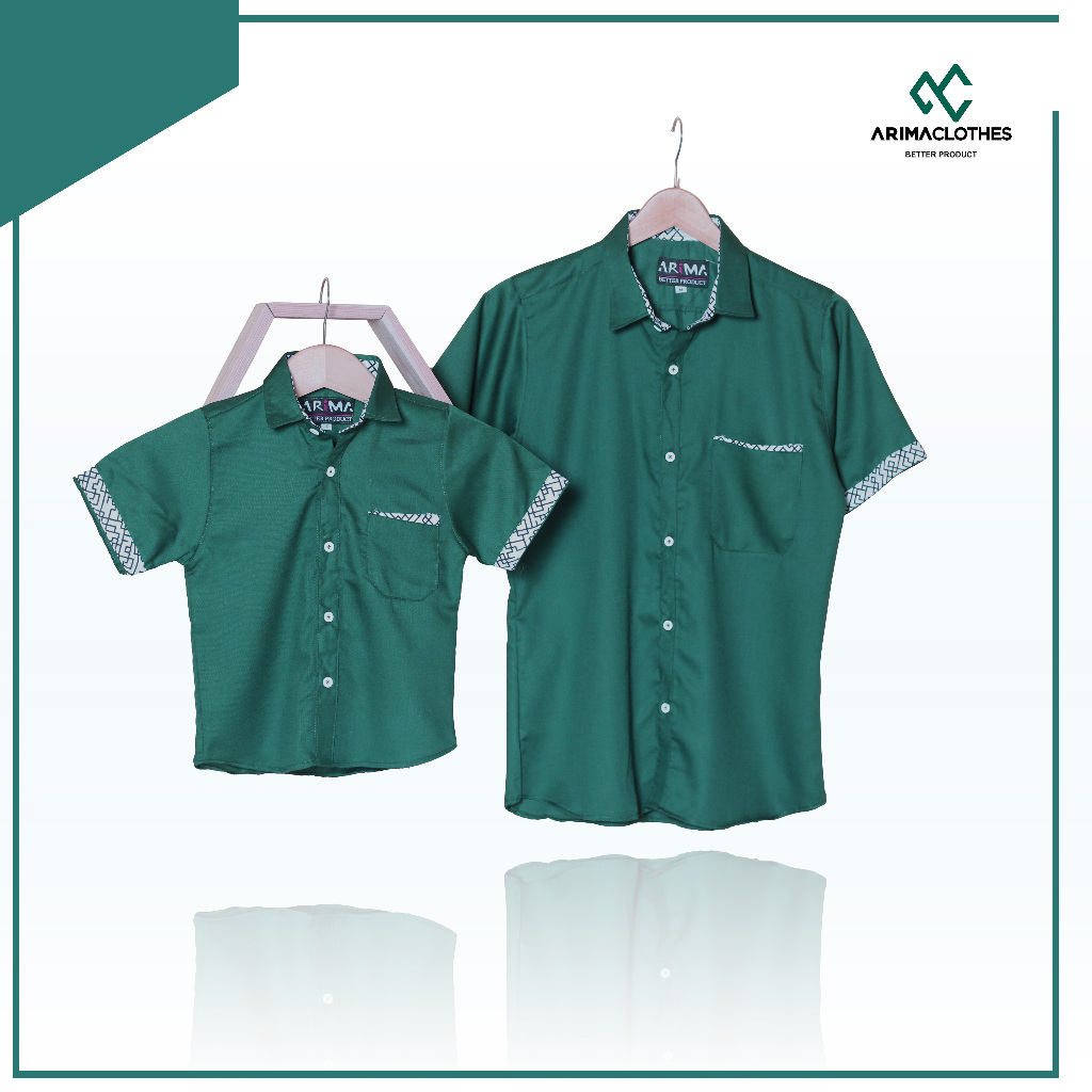 Arima Kemeja Batik Couple Ayah Dan Anak Laki Laki 1 - 12 Tahun Original Lengan Pendek