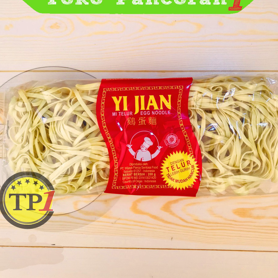 

Terlaris Mie Telur Yi Jian egg Noodle 200 Gram / Mie instan Kecil Lebar