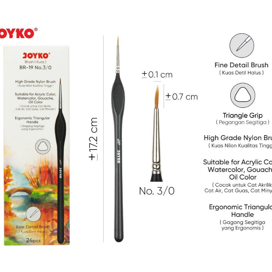 

Terkini Joyko detail brush/kuas lukis BR-19 Stock Banyak