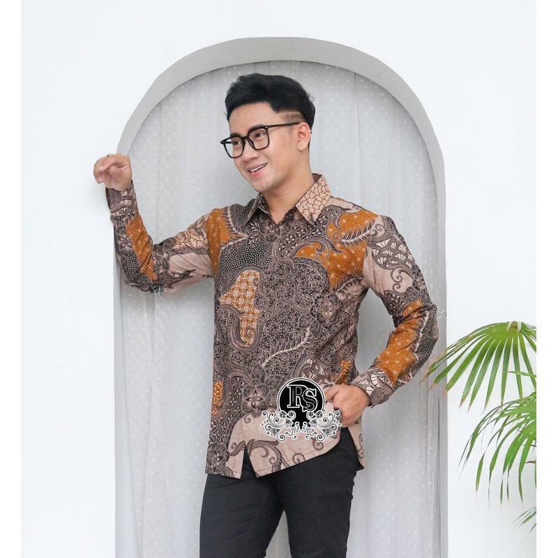 BAJU KEMEJA BATIK PRIA LENGAN PANJANG SIZE M L XL XXL BSWART batik HRB026