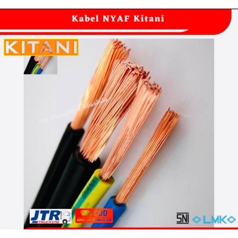 Kabel 50METER Serabut Kitani Nyaf 1x1mm Kitani 50 Meter Kabel Body Untuk Kelistrikan