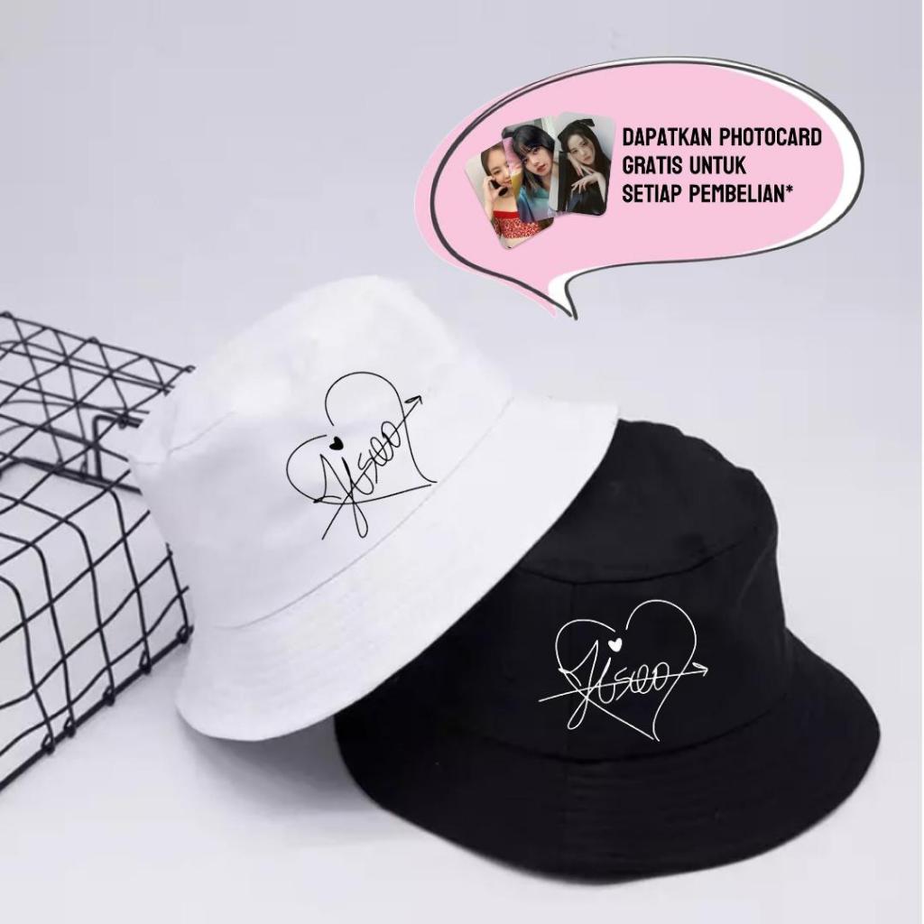 TOPI BUCKET KOREA KPOP BLACKPINK TULISAN TANDA TANGAN