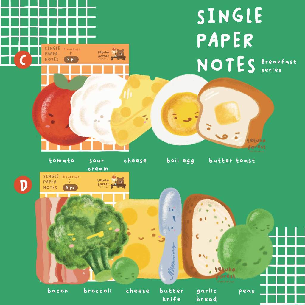 

Single paper notes - breakfast series - Memo