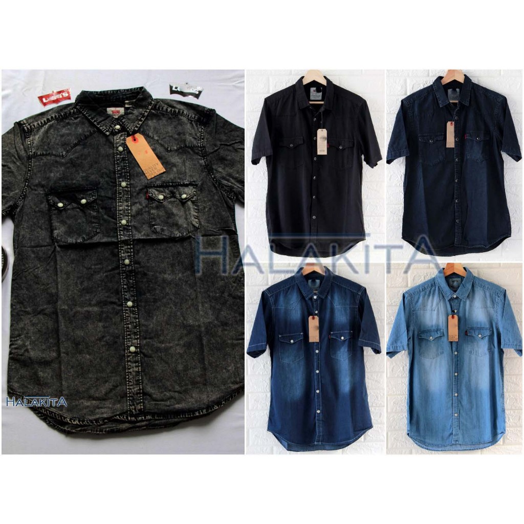 Promo Kemeja Branded  Pria - Kemeja Jeans Pria - Kemeja Harga Distributor - Kemeja Jeans Import - Ke