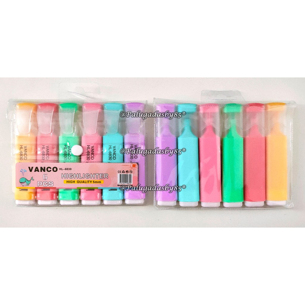 

(1 Set Isi 6 Warna) GROSIR Highlighter VANCO HL-6830 / Vanco Highlighter Set HL-6830 / Highlighter Penanda Berwarna Vanco HL 6830 / Vanco HL6830