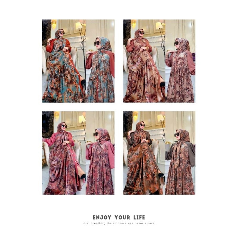 HAURA SET HIJAB//ORIGINAL BY SYAFEERA//GAMIS SET HIJAB KEKINIAN//SUPER PREMIUM